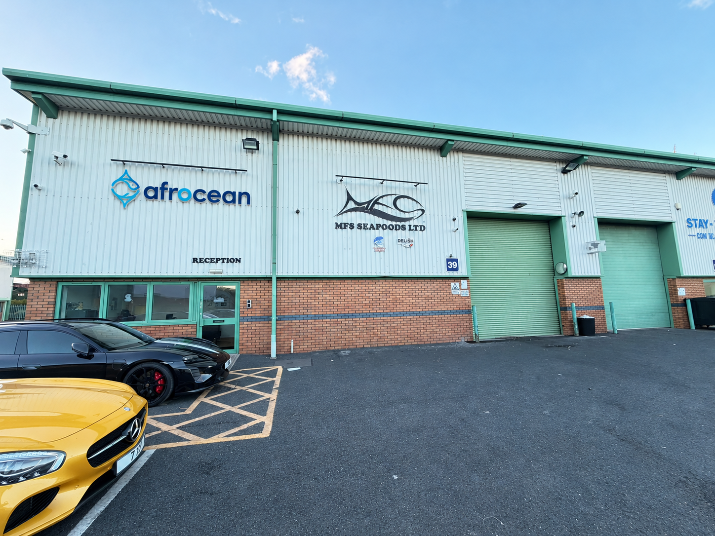Afrocean warehouse facility and retail store exterior